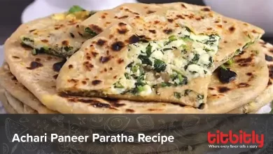 Instant Achari Paneer Paratha Recipe